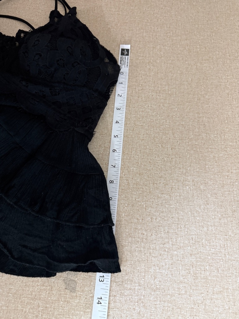 Zenana Outfitters Black Lace Tiered Spaghetti Strap Tank Top - Picture 7 of 7